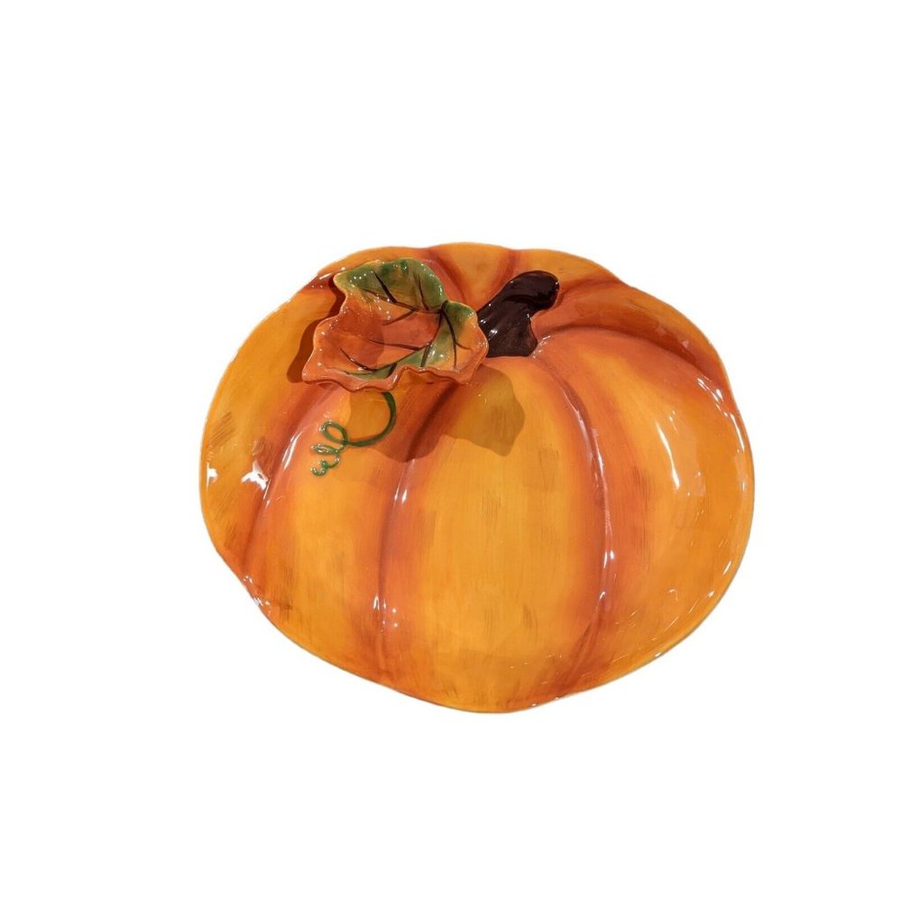 Home Accents Ceramic Pumpkin shape Serving platter Fall Harvest Autumn